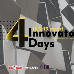 Vier innovaties, die gedemonstreerd worden op de 4InnovatorsDays: de Q-Fin F600 SP4 voor het supersnel finishen en afronden van plaatdelen, de AGV-serie van Kumatech voor het vervoeren van plaatdelen, de gerobotiseerde buigcel Dyna-Cell van LVD en de Arc-Eye adaptieve cameratechniek van Valk Welding voor toepassing in lasrobotcellen.