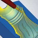 Een nieuwe radiale projectiemethode zorgt voor een snelle berekening van de gereedschapsbanen. Flesvormen kunnen eenvoudig worden geprogrammeerd met de nieuwe 5-assige radiale bewerkingsfunctie.