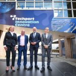 Het Techport Innovation centrum werd geopend door Esther Rommel, gedeputeerde van de provincie Noord-Holland, Jeroen Verwoort, wethouder gemeente Velsen, Florus Roelufsen, voorzitter college van bestuur Nova College en Mark Denys, voorzitter Techport.