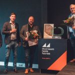 De winnaars Kamp Coating Groep en Railtechniek Van Herwijnen. V.l.n.r. Ralph Bot, Hans van der Weijde, Helmut Sas en John Kamp.