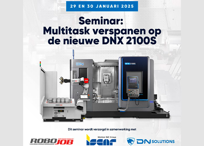 Deelnemers aan het seminar kunnen ontdekken hoe ze met de DNX 2100S, Robojob en Iscar hun productieprocessen efficiënter kunnen maken.